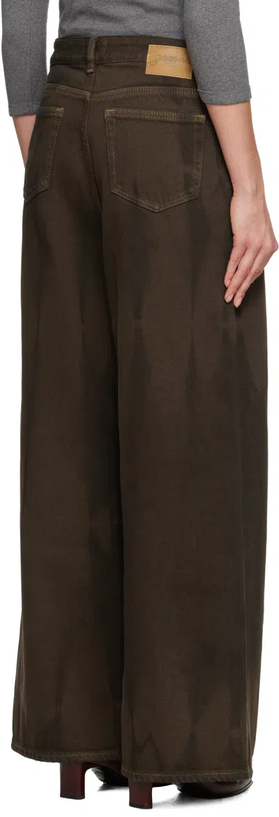 Ganni Overdyed Heavy Denim Baggy Jeans In Black