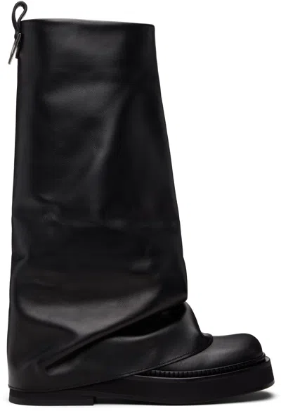 Attico Robin Combat Thigh-high Boots In Black