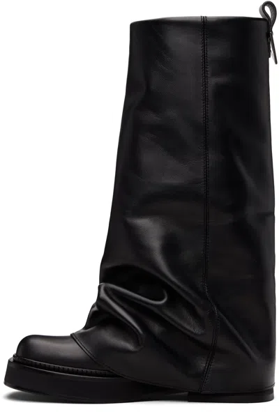 Attico Robin Combat Thigh-high Boots In Black