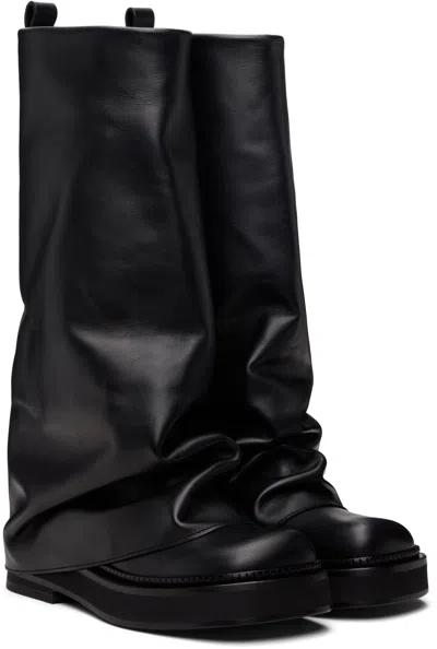Attico Robin Combat Thigh-high Boots In Black