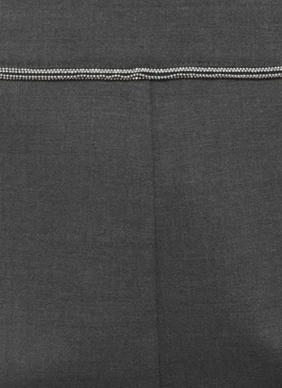 D Exterior Trim-detail Trousers In Gray