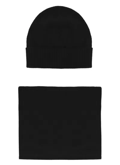 Peuterey Beanie And Scarf Set In Black