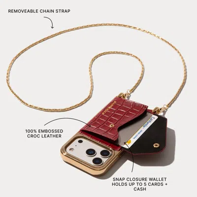 Bandolier Cora Chrome Essentials Set - Red Croc/gold