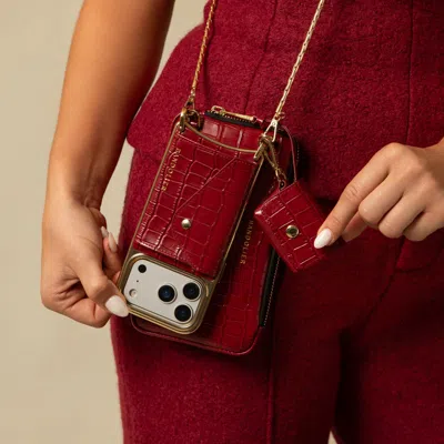 Bandolier Cora Chrome Essentials Set - Red Croc/gold