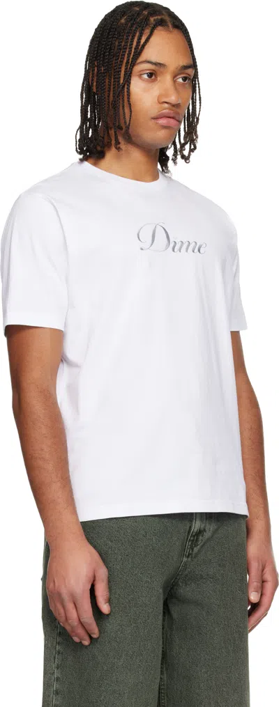 Dime White Cursive T-shirt In White