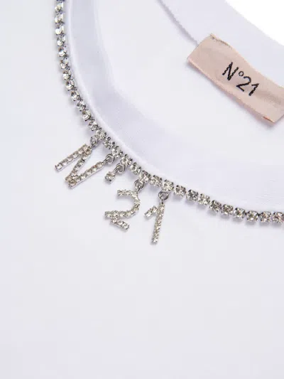 N°21 N21 Kids Logo-embellished Curved Hem Tank Top In Multi