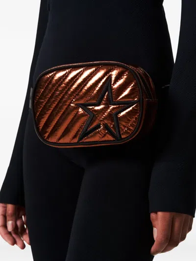 Perfect Moment Quilted Star-motif Mini Belt Bag In Brown