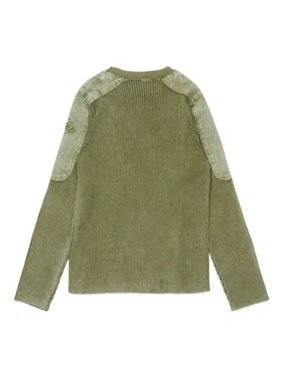 Diesel Kameryn Ribbed Panelled Sweater In Green