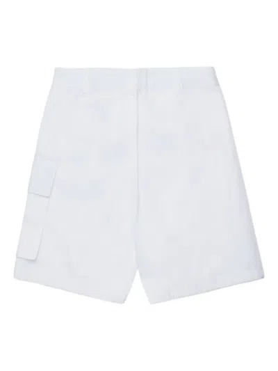 Marni Logo Pocket Cargo Shorts In White