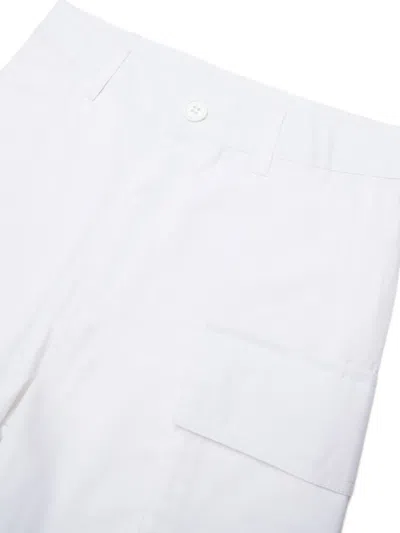 Marni Logo Pocket Cargo Shorts In White