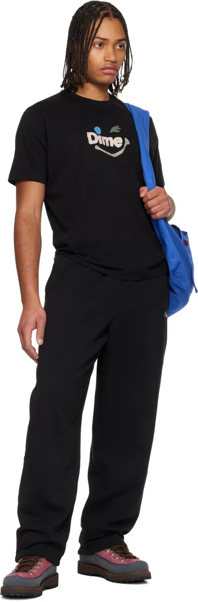 Dime Black Cursive Small Logo Sweatpants In Black