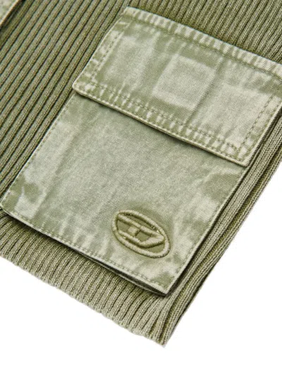 Diesel V-neck Cotton Top In Green