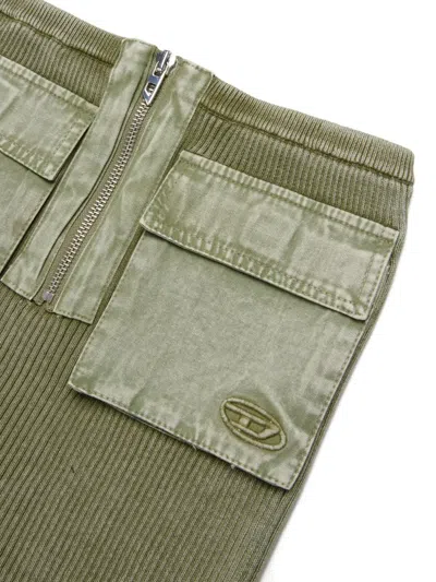 Diesel Gameryn Zip-pocket Skirt In Green