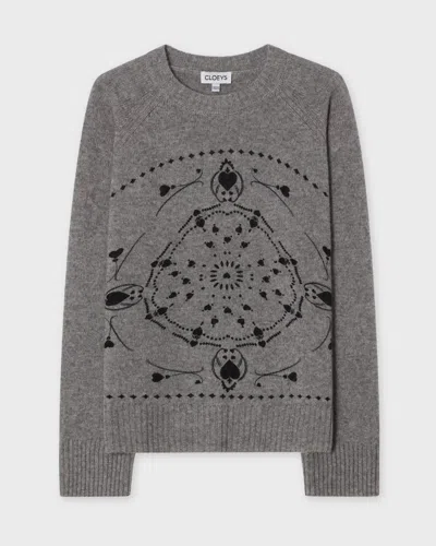 Cloeys Sweater Bandana Cashmere In Gray
