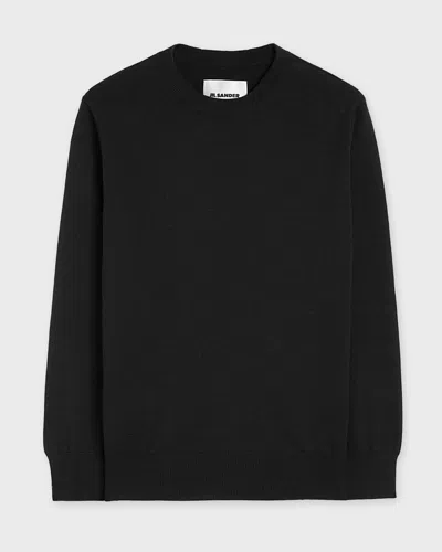 Jil Sander Sweater Midweight Wool Crew-neck In Black