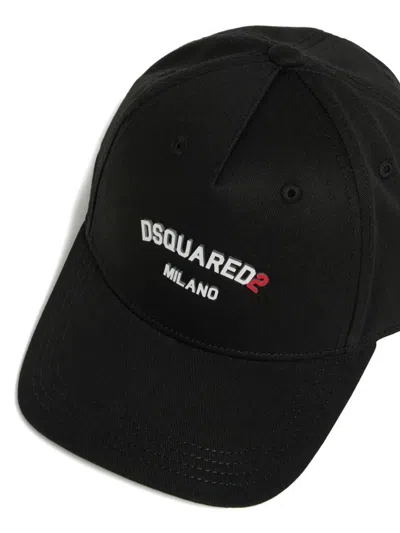 Dsquared2 Embroidered Cap In Black