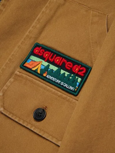Dsquared2 Patch-pocket Cotton Blazer In Brown