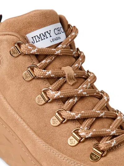 Jimmy Choo Diamond Maxi Hike F Suede High-top Sneakers In Brown