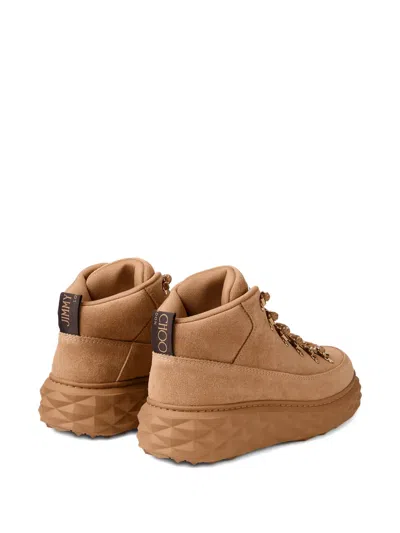 Jimmy Choo Diamond Maxi Hike F Suede High-top Sneakers In Brown