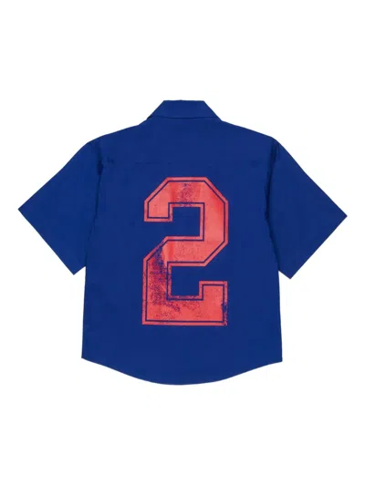 Dsquared2 Buttoned-up Short-sleeves Shirt In Blue