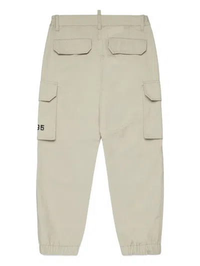 Dsquared2 Log-print Cargo Trousers In Neutral