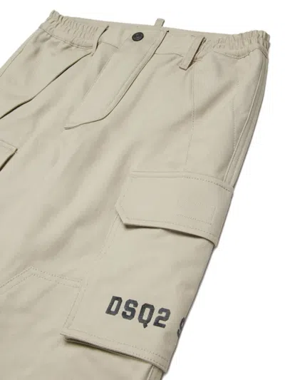 Dsquared2 Log-print Cargo Trousers In Neutral