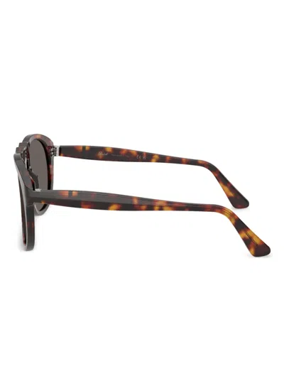 Persol Folding Tortoiseshell Sunglasses In Brown