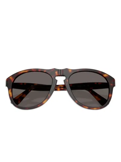 Persol Folding Tortoiseshell Sunglasses In Brown