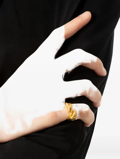 Chronos Sterling Silver Animal-motif Ring In Gold