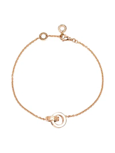 Pre-owned Bvlgari 2015-2025 18k Rose Gold Amethyst And Tourmaline Roman Sorbets Bracelet In Pink