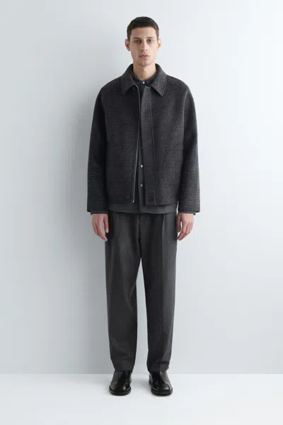 Cos Giacca In Lana Doppiata Double Face In Gray