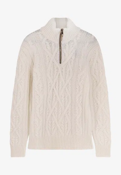 Hugo Boss Harpreno Virgin Wool And Cashmere Sweater In White