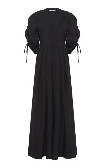 Gabriela Hearst Linnea Maxi Dress In Black Aloe Linen In Black