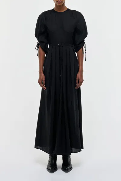 Gabriela Hearst Linnea Maxi Dress In Black Aloe Linen In Black