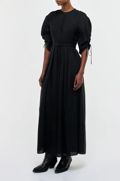Gabriela Hearst Linnea Maxi Dress In Black Aloe Linen In Black