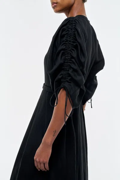 Gabriela Hearst Linnea Maxi Dress In Black Aloe Linen In Black