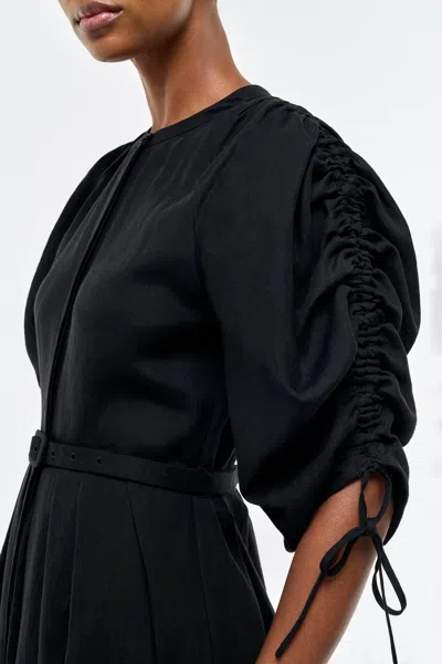 Gabriela Hearst Linnea Maxi Dress In Black Aloe Linen In Black