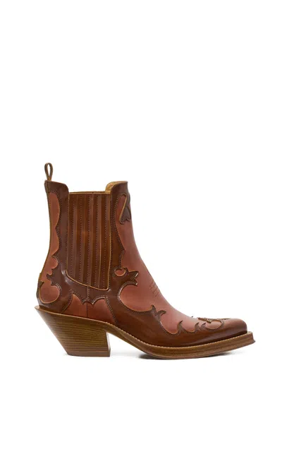 Gabriela Hearst Cassidy Cowboy Ankle Boot In Cognac Leather In Brown