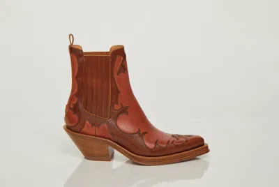 Gabriela Hearst Cassidy Cowboy Ankle Boot In Cognac Leather In Brown