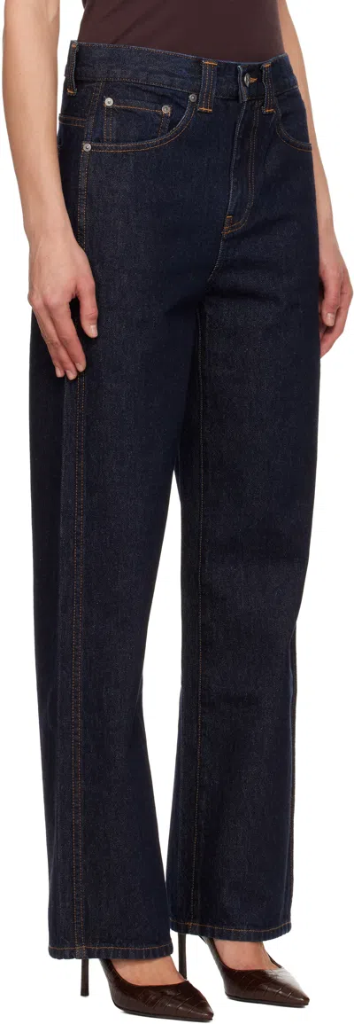 Khaite Karo Mid-rise Barrel-leg Jeans In Blue