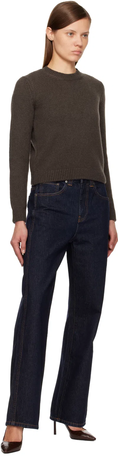 Khaite Karo Mid-rise Barrel-leg Jeans In Blue