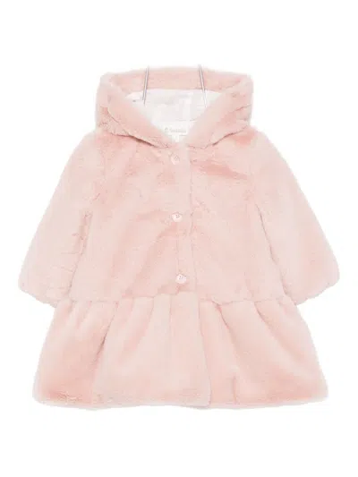 Lalalù Lalalu' Pink Hooded Coat In Pink