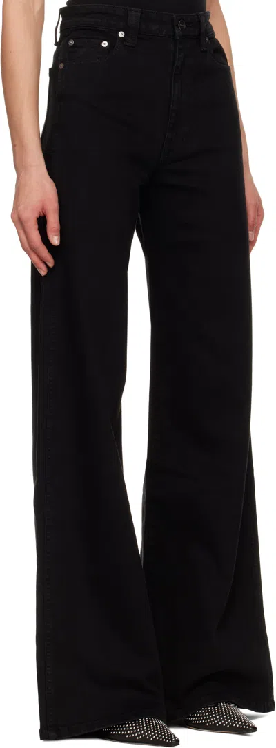 Khaite Black Dane Stretch Jeans In Black