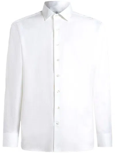 Etro Long Sleeve Shirt With Traditional Collar Roma In White
