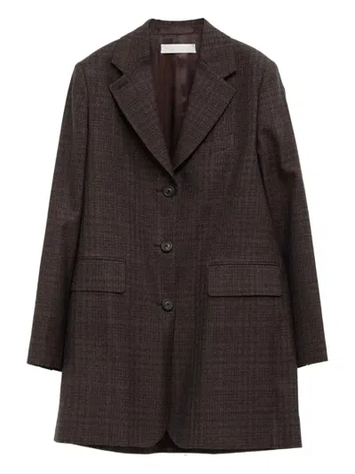 Our Legacy Queens Plaid-jacquard Wool Blazer In Animal Print