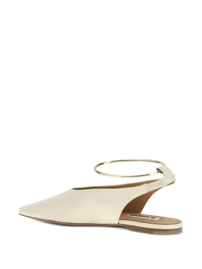 Jil Sander Leather Slingback Ballets In Neutral