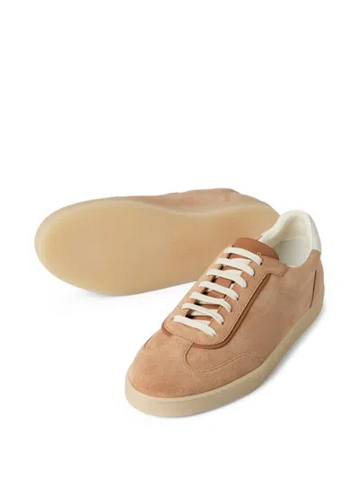 Brunello Cucinelli Leather Sneakers In Neutral