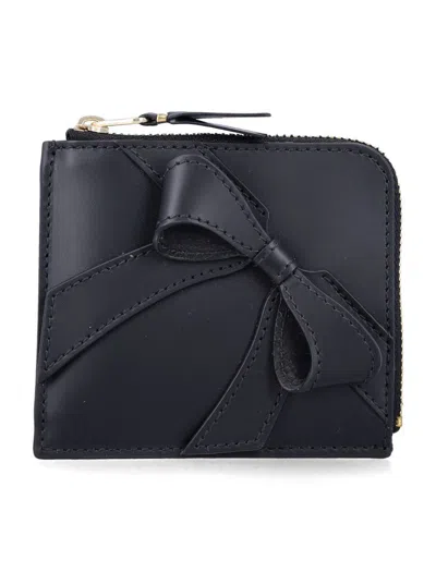 Comme Des Garçons Small Zip Wallet Big Bow In Black