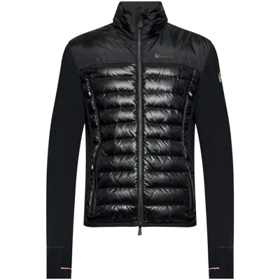 Moncler Padded Sweatshirt With High Collar And Long Sleeves In Black