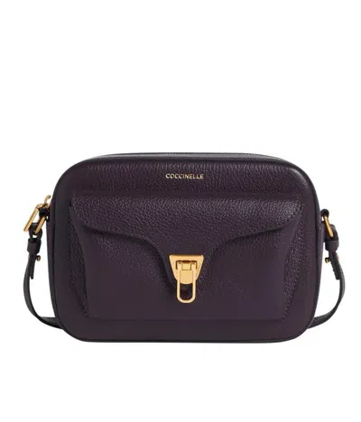 Coccinelle Beat Logo Stamp Small Shoulder Bag In Black